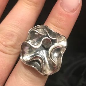 Heavy Silpada Flower Statement Ring, Size 8